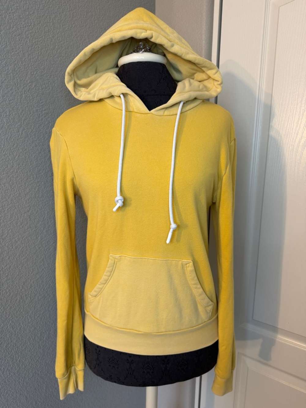 Cotton Citizen Pale Yellow 100% Cotton Hoodie with White Drawstrings Size XS